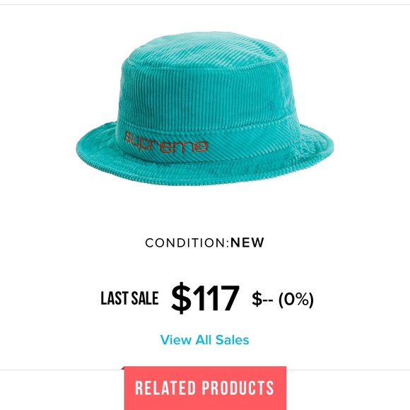 Corduroy Hat Supreme Compact Logo Corduroy Crusher Supreme Compact